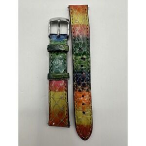 Michele Bright Rainbow Genuine Snakeskin 16mm Watch Bracelet Strap MS16AA420895‎